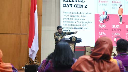Suhajar-Diantoro Seminar Nasional dan Pelantikan Pengurus Pusat Divisi Ikatan Bimbingan dan Konseling Sekolah (IBKS) di Kantor Pusat Kementerian Pendidikan, Kebudayaan, Riset, dan Teknologi (Kemendikbudristek), Jakarta
