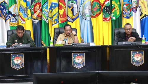 Mendagri saat memimpin Rakor Pengendalian Inflasi Daerah