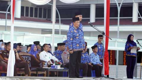 Pemkab Pesisir Barat Kembali Gelar Upacara Paripurna Bulanan