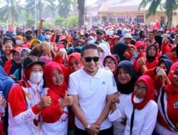 Wakil Bupati Lampung Utara Jalan Sehat bersama Masyarakat Abung Semuli