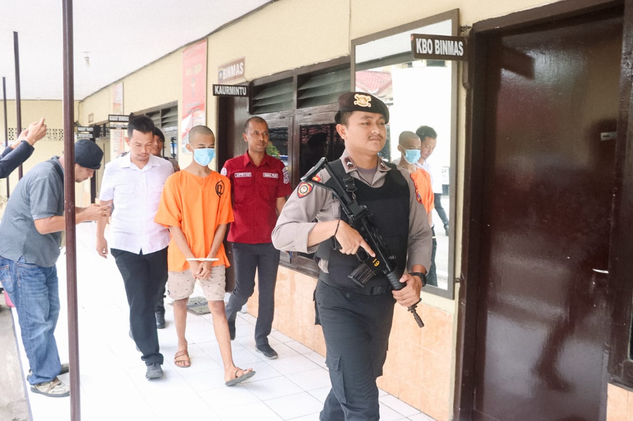 Satreskrim Polres Blitar Kota berhasil menangkap pelaku berinisial A-F