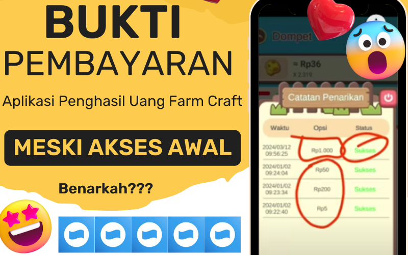 Ilustrasi Aplikasi penghasil uang Farm Craft (foto: Youtuber Jadi Berkah/Canva)