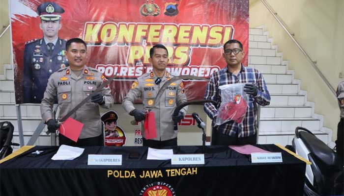 Polres Purworejo mengadakan konferensi pers terkait tawuran pelajar smk swasta