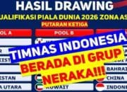 Grup Neraka Ranking Lawan Indonesia di Kualifikasi Piala Dunia 2026