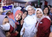 Menteri Ketenagakerjaan, Ida Fauziyah saat Program Aksi Peningkatan Kesehatan Tenaga Kerja Perempuan dalam Pencegahan dan Deteksi Dini Kanker pada Perempuan Indonesia