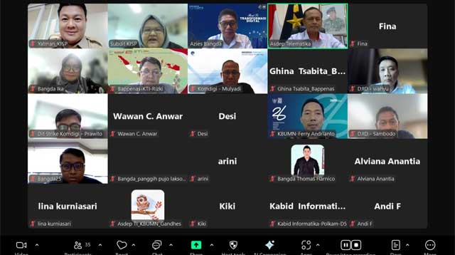 Rakor Tingkat Pusat membahas percepatan penuntasan blankspot internet di daerah.