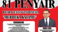 peluncuran buku antologi puisi 81 penyair bicara tentang Indonesia "Merdeka Katamu
