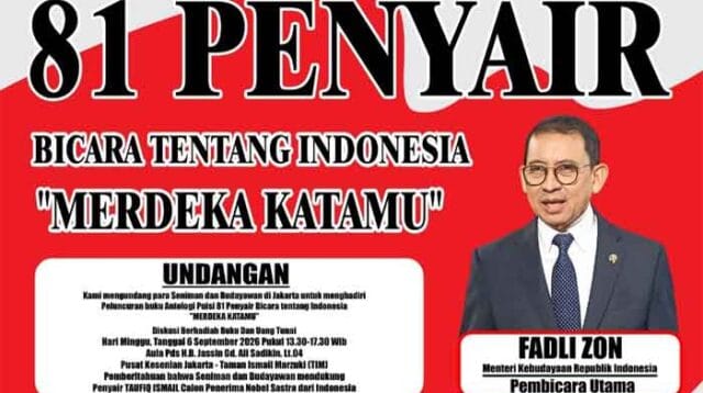 peluncuran buku antologi puisi 81 penyair bicara tentang Indonesia "Merdeka Katamu