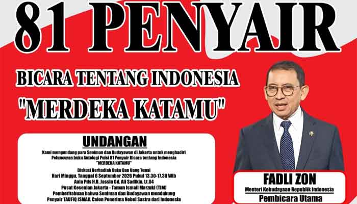 81-penyair peluncuran buku antologi puisi 81 penyair bicara tentang Indonesia "Merdeka Katamu